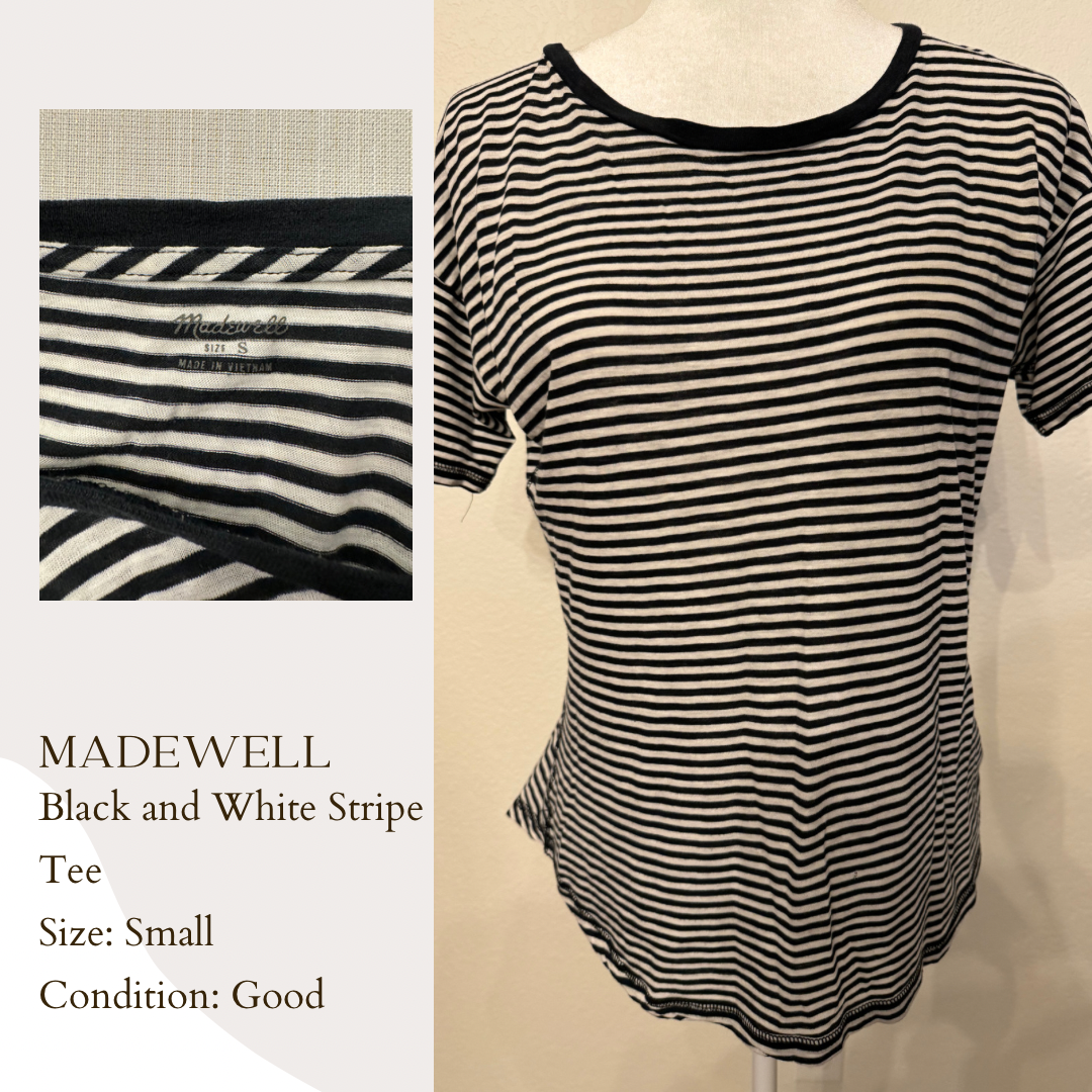 Madewell Black and White Stripe Tee