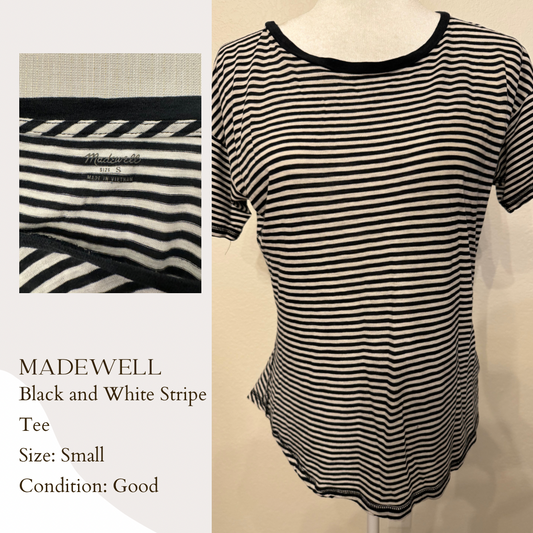 Madewell Black and White Stripe Tee
