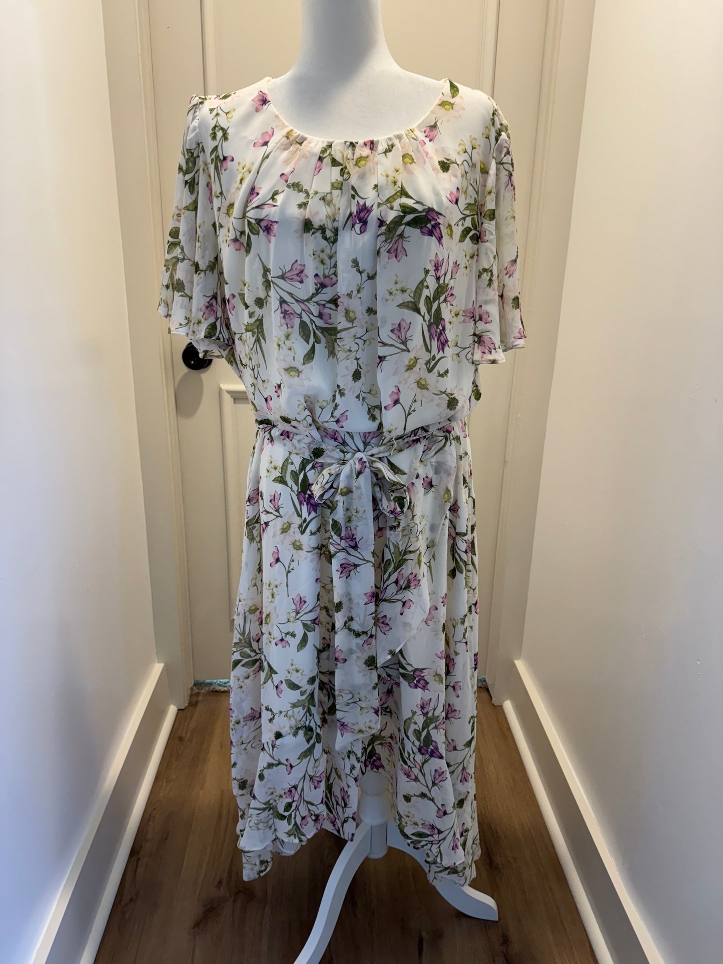 JH White Floral Midi Dress