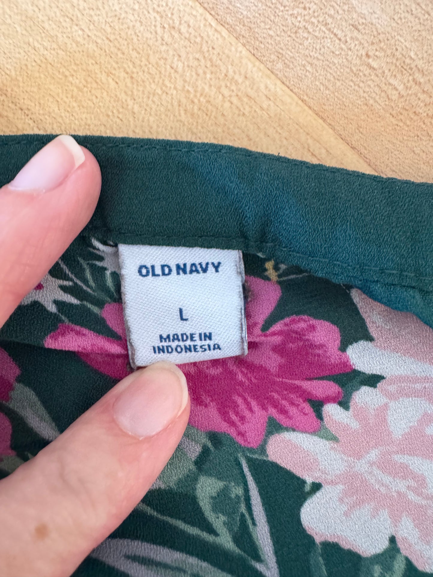 Old Navy Emerald Green Floral Top