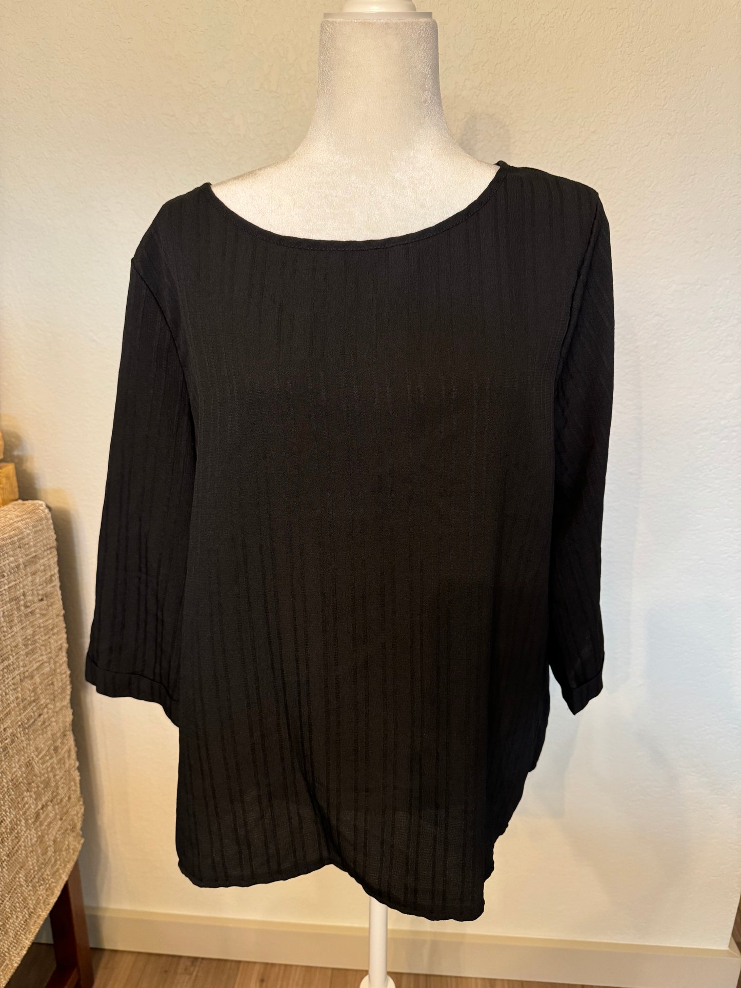 No Brand Black Ribbed Top