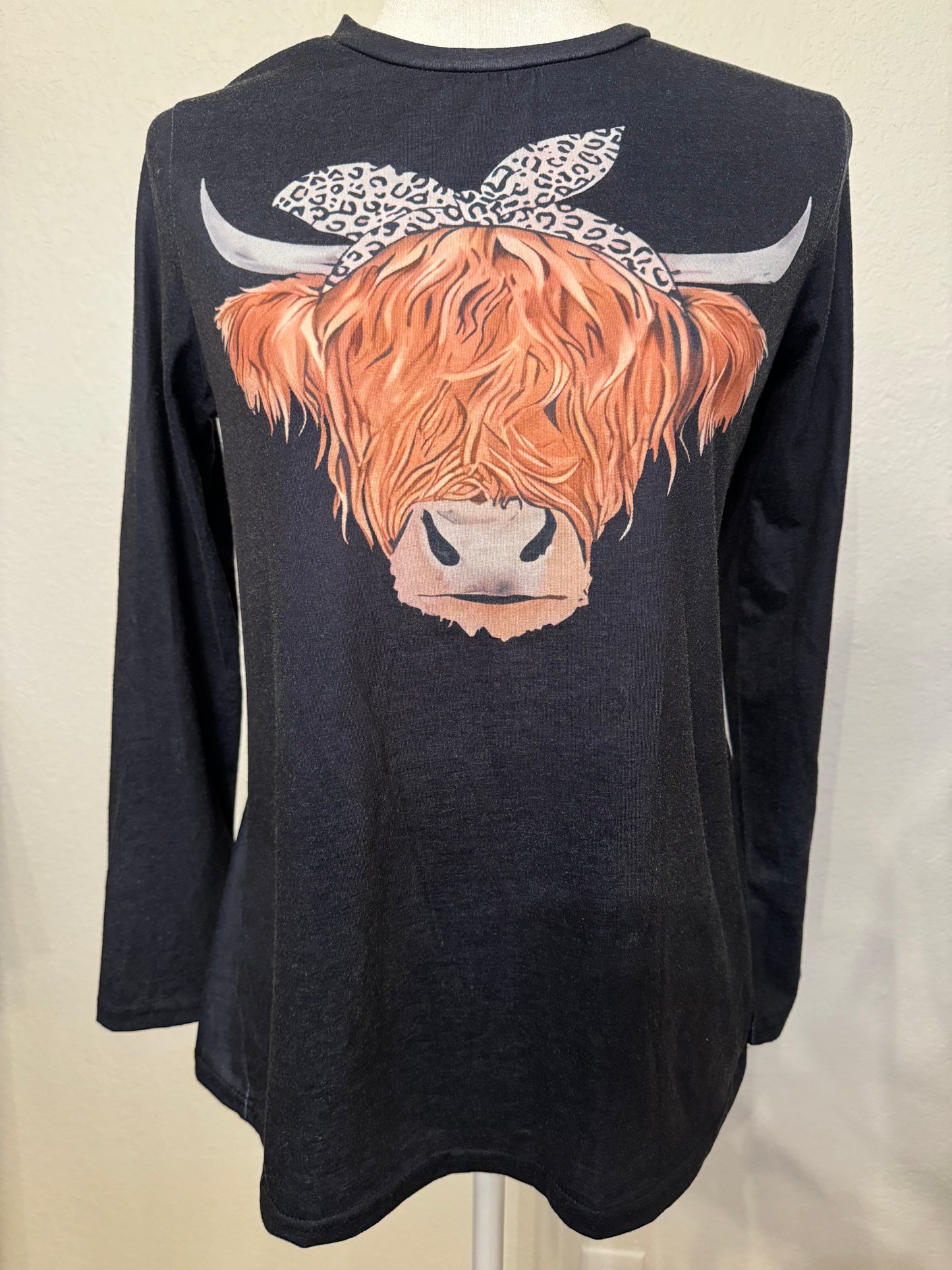 No Brand Black Cow Print Top