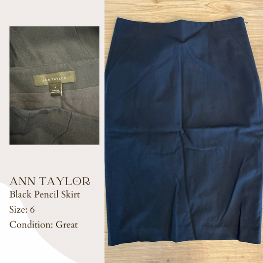 Ann Taylor Black Pencil Skirt