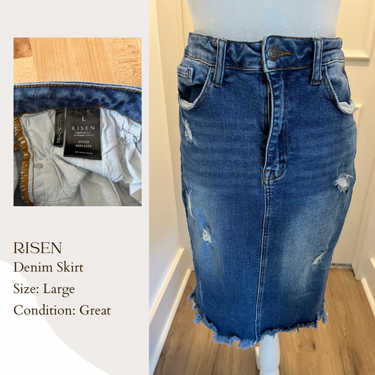 Risen Denim Skirt
