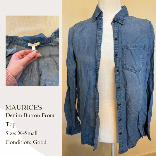 Maurice’s Denim Button Front Top