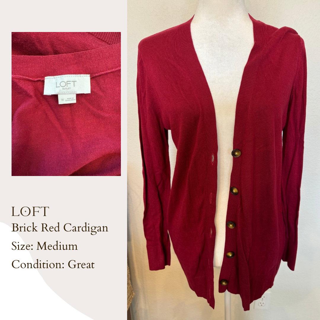 Loft Brick Red Cardigan