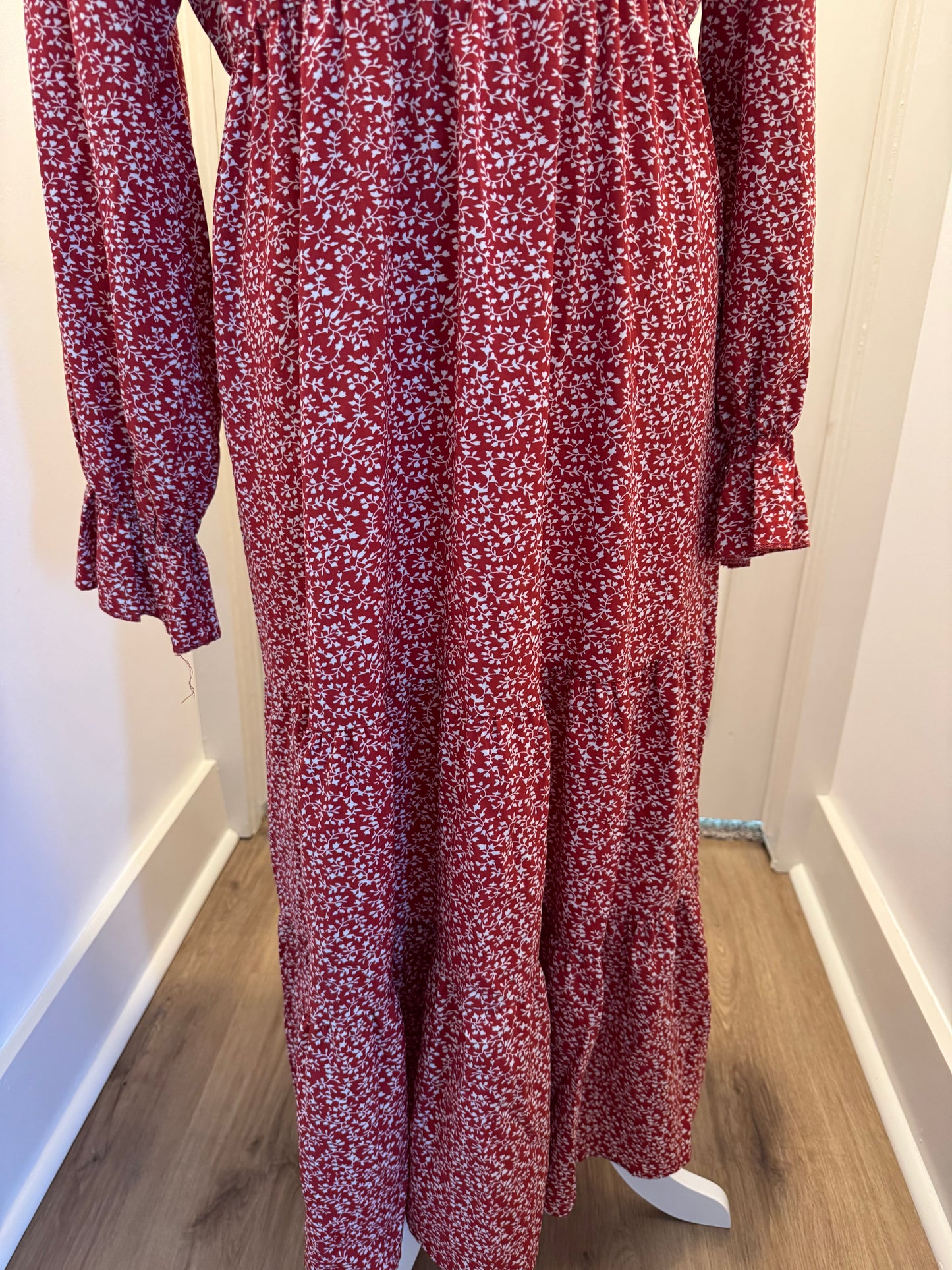 Shein Red Floral Maxi Dress
