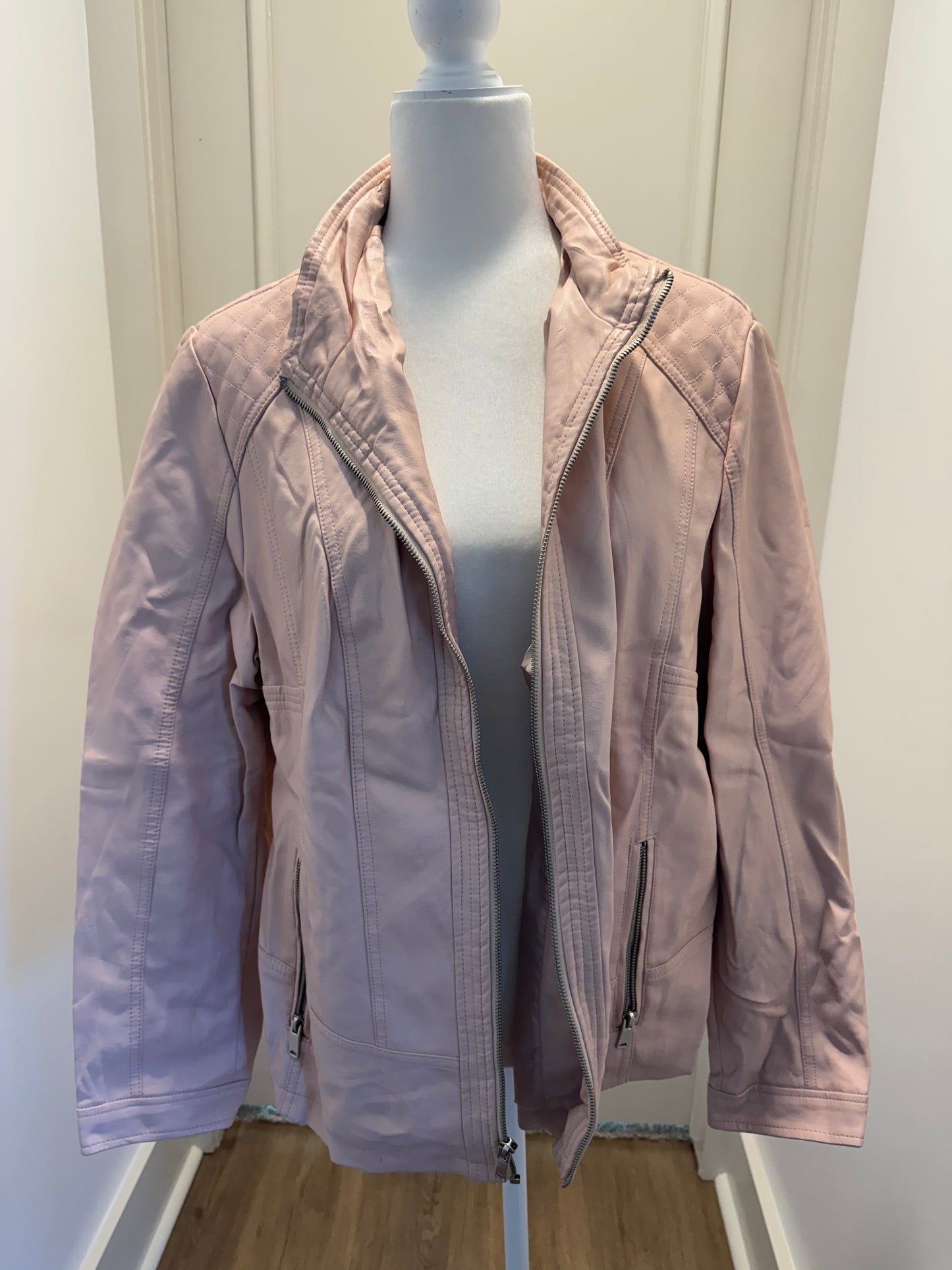 Gianna Pink Leather Jacket