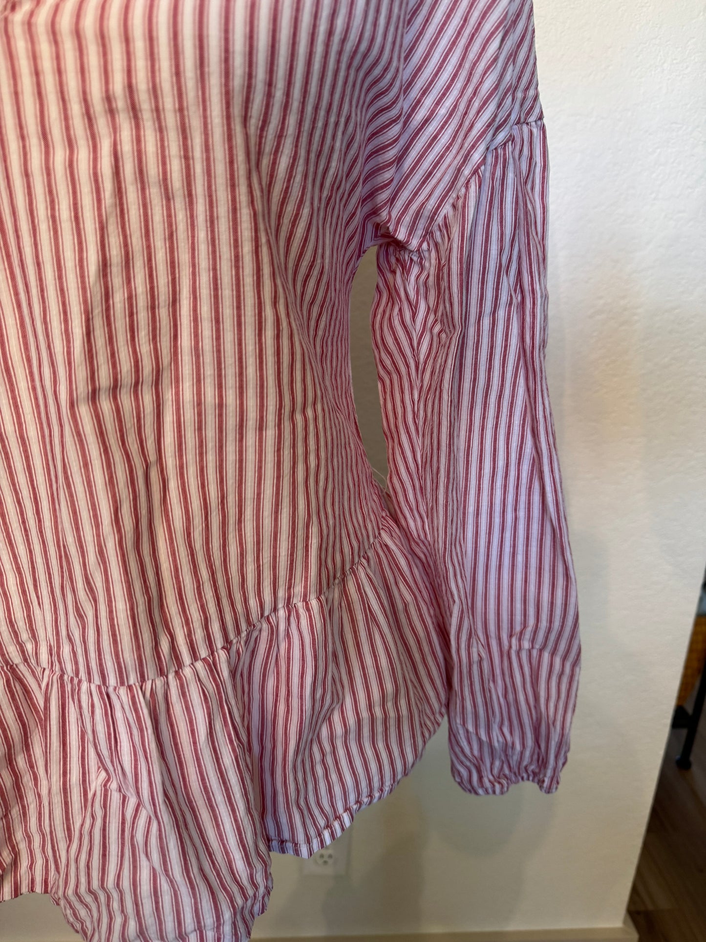 BCBG Maxazria Red and White Stripe Top