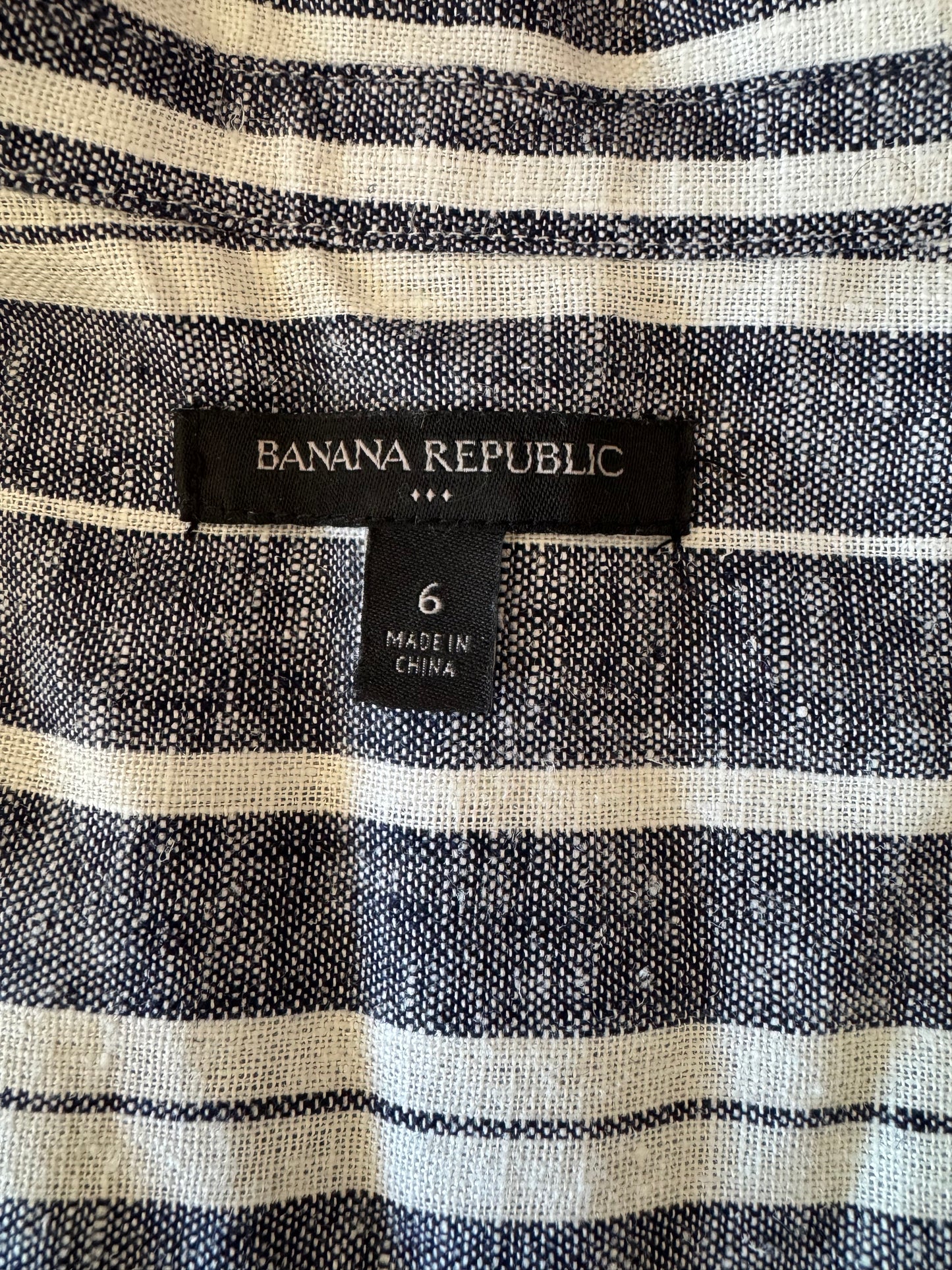 Banana Republic Blue and White Stripe Midi Dress