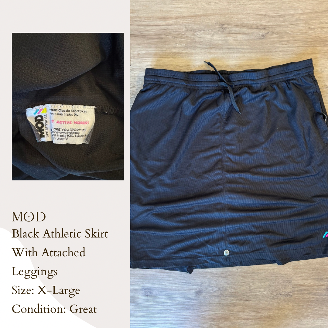 MOD Black Athletic Skirt With Attached Leggings