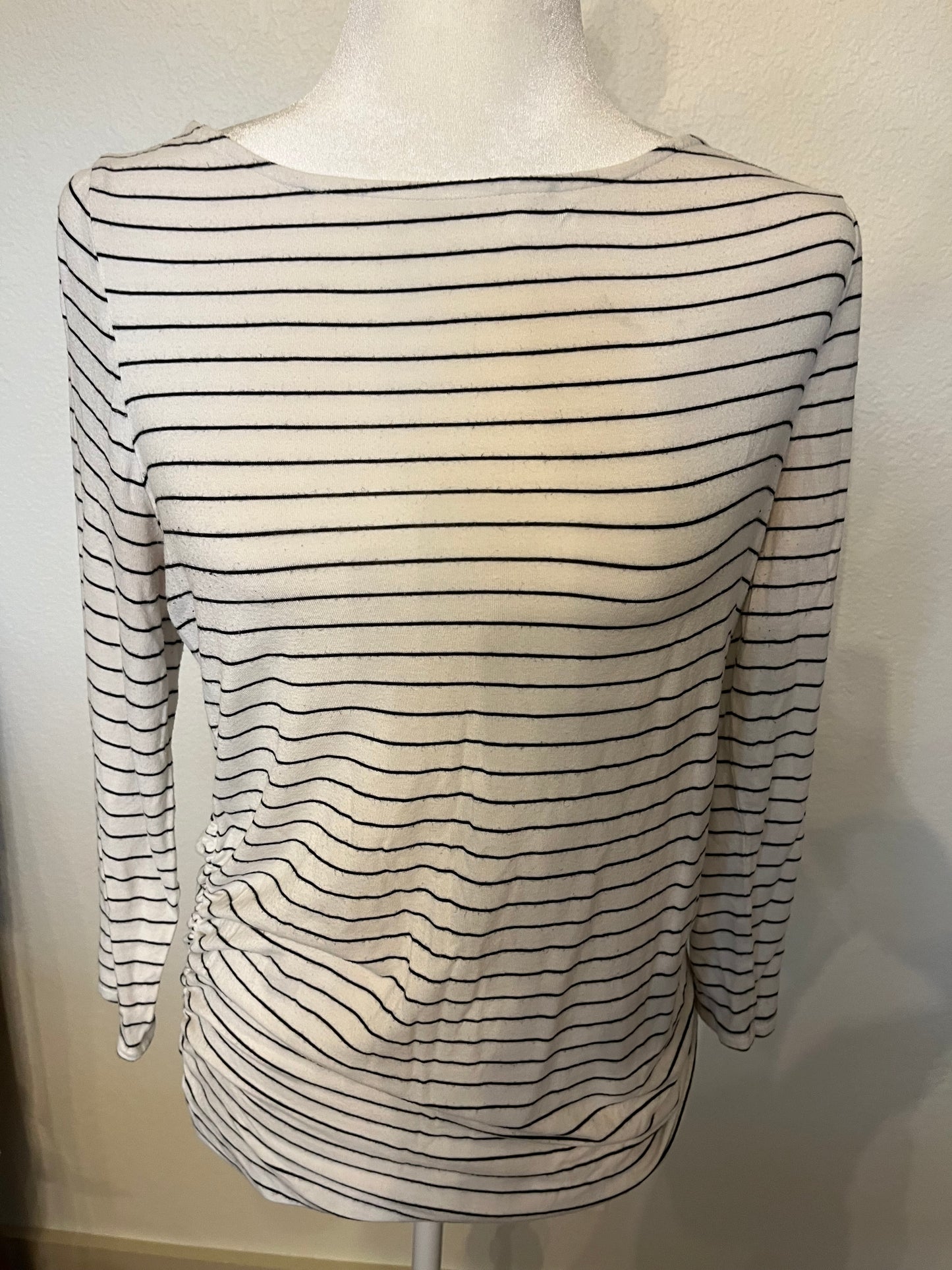 Motherhood Black and White Stripe Knit Top