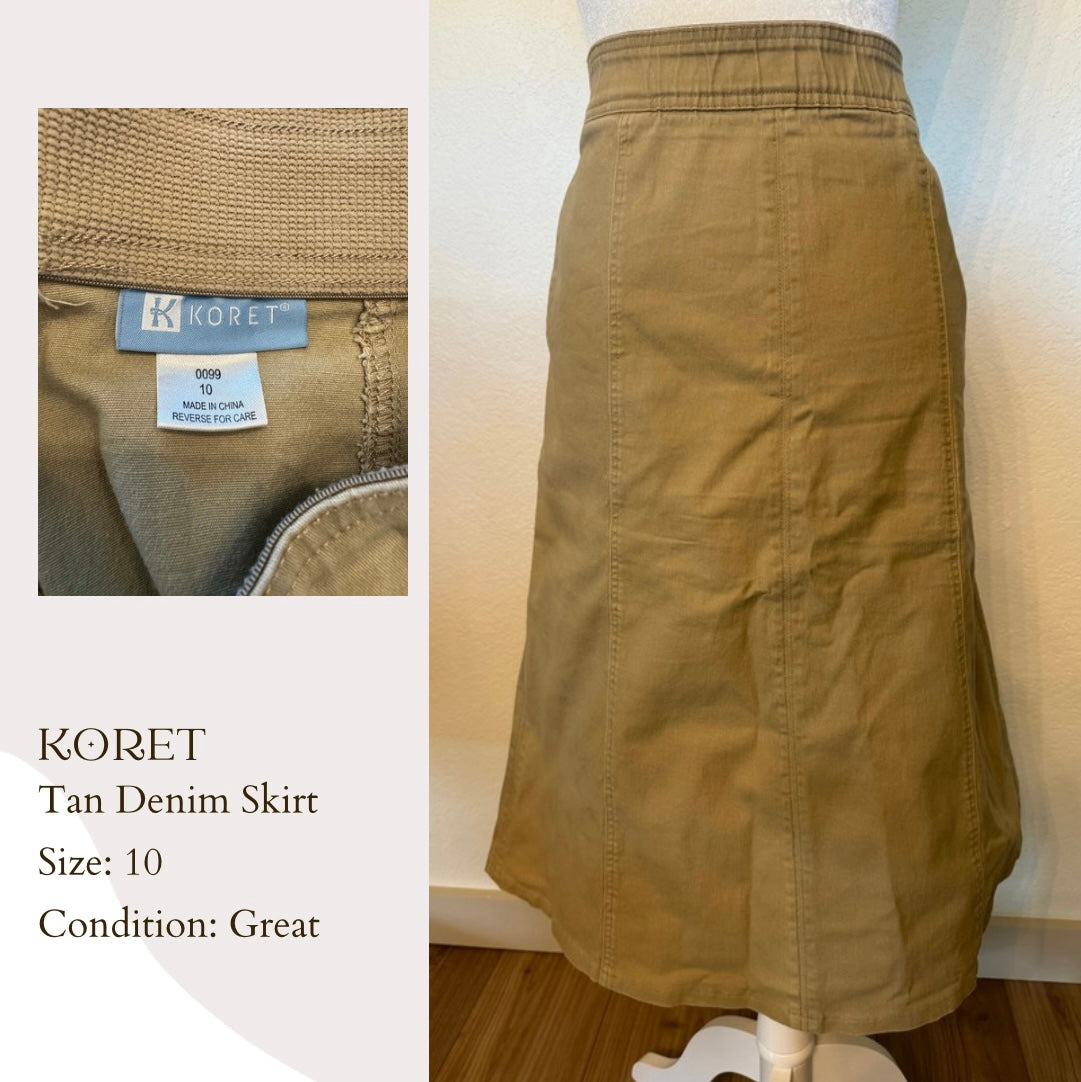 Koret Tan Denim Skirt