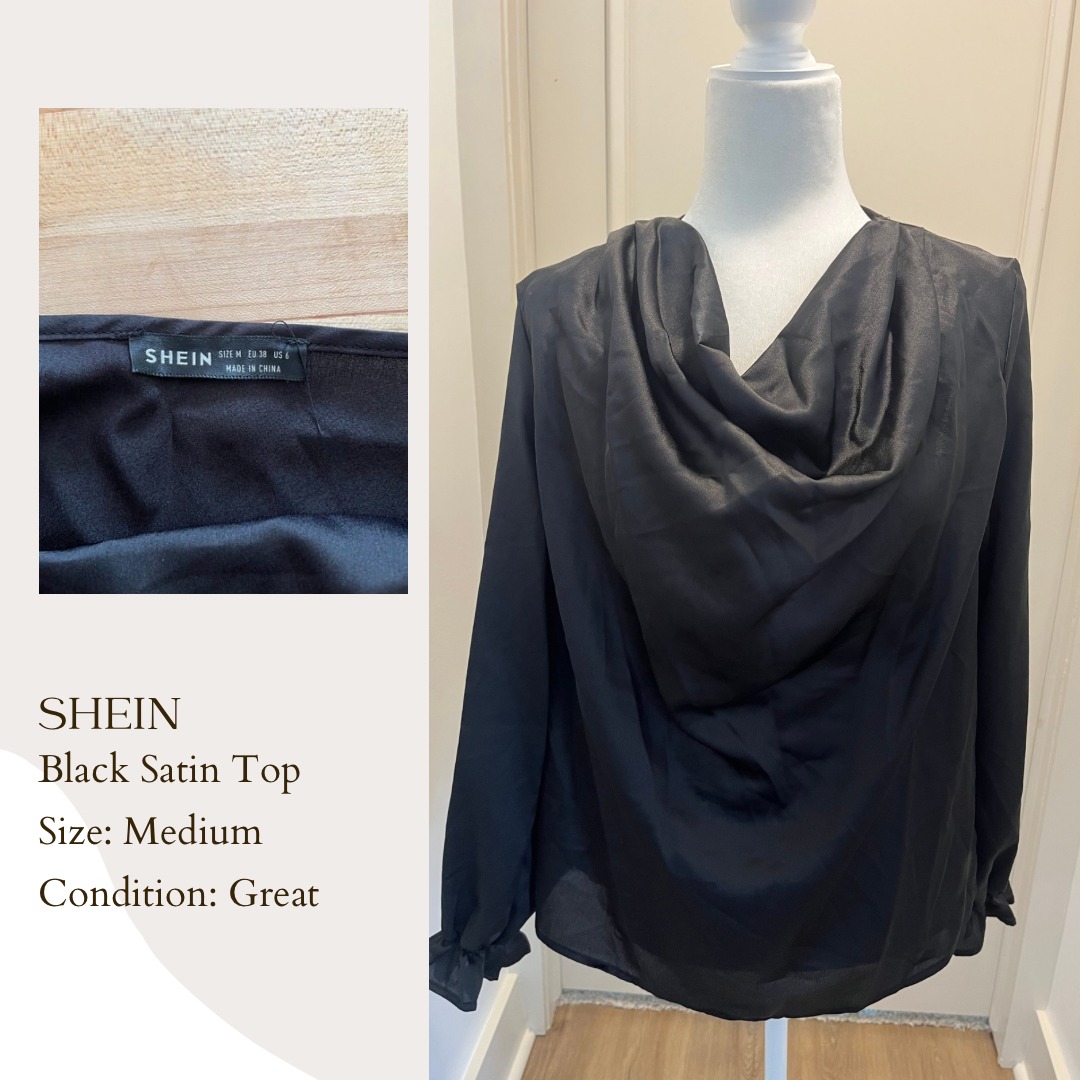 Shein Black Satin Top