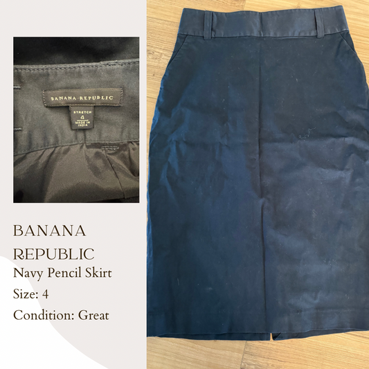 Banana Republic Navy Pencil Skirt
