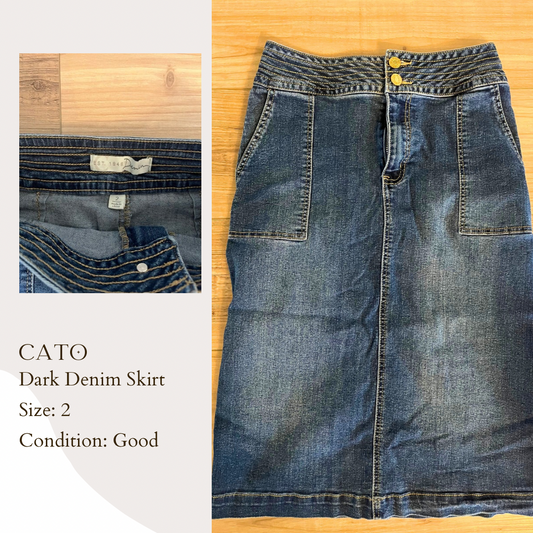 Cato Dark Denim Skirt