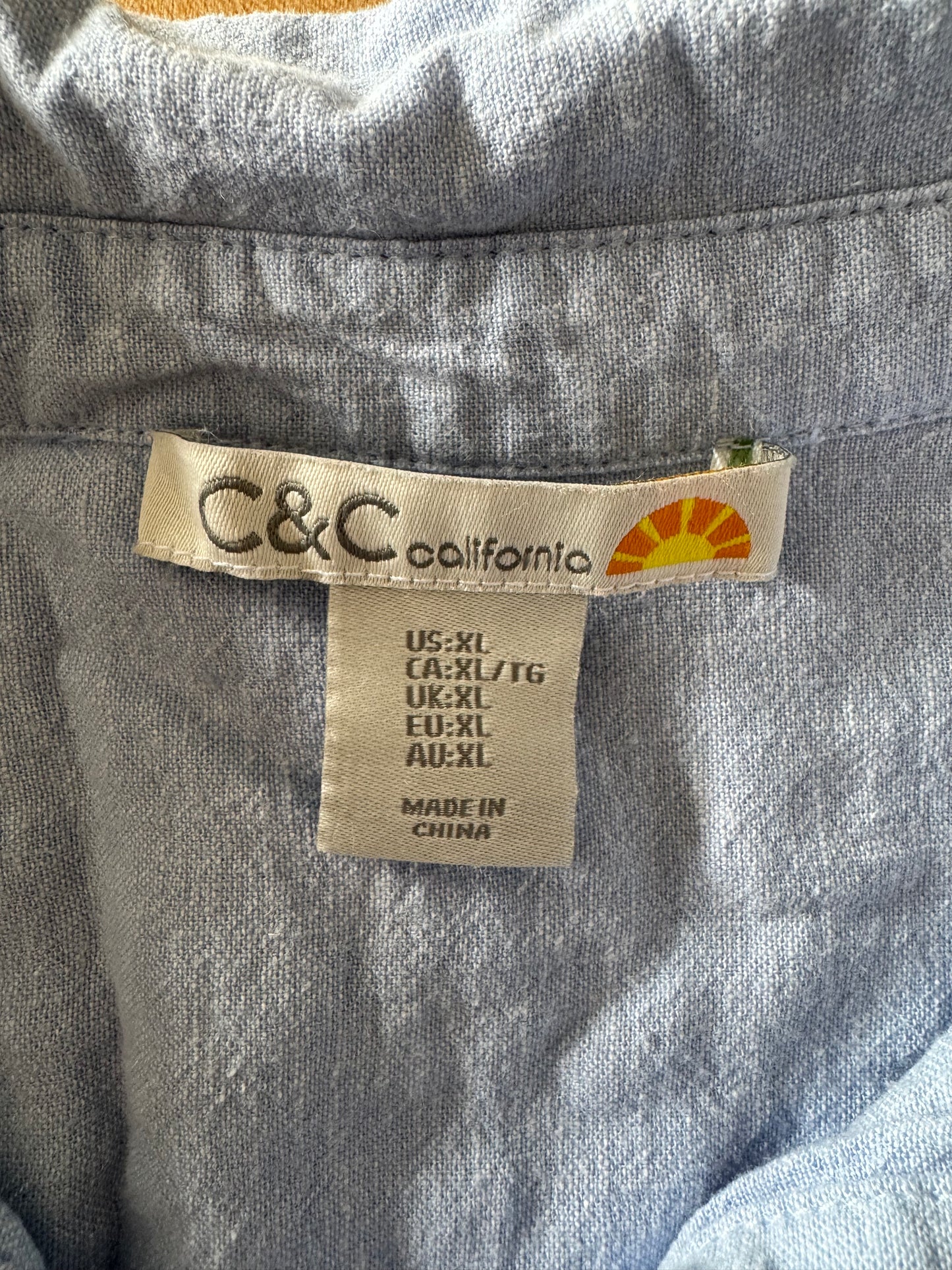 C&C Light Blue Button Down Dress