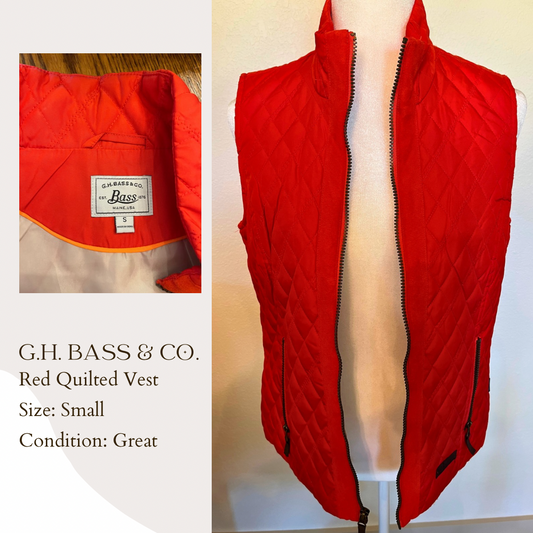 G.H. Bass & Co Red Quilted Vest