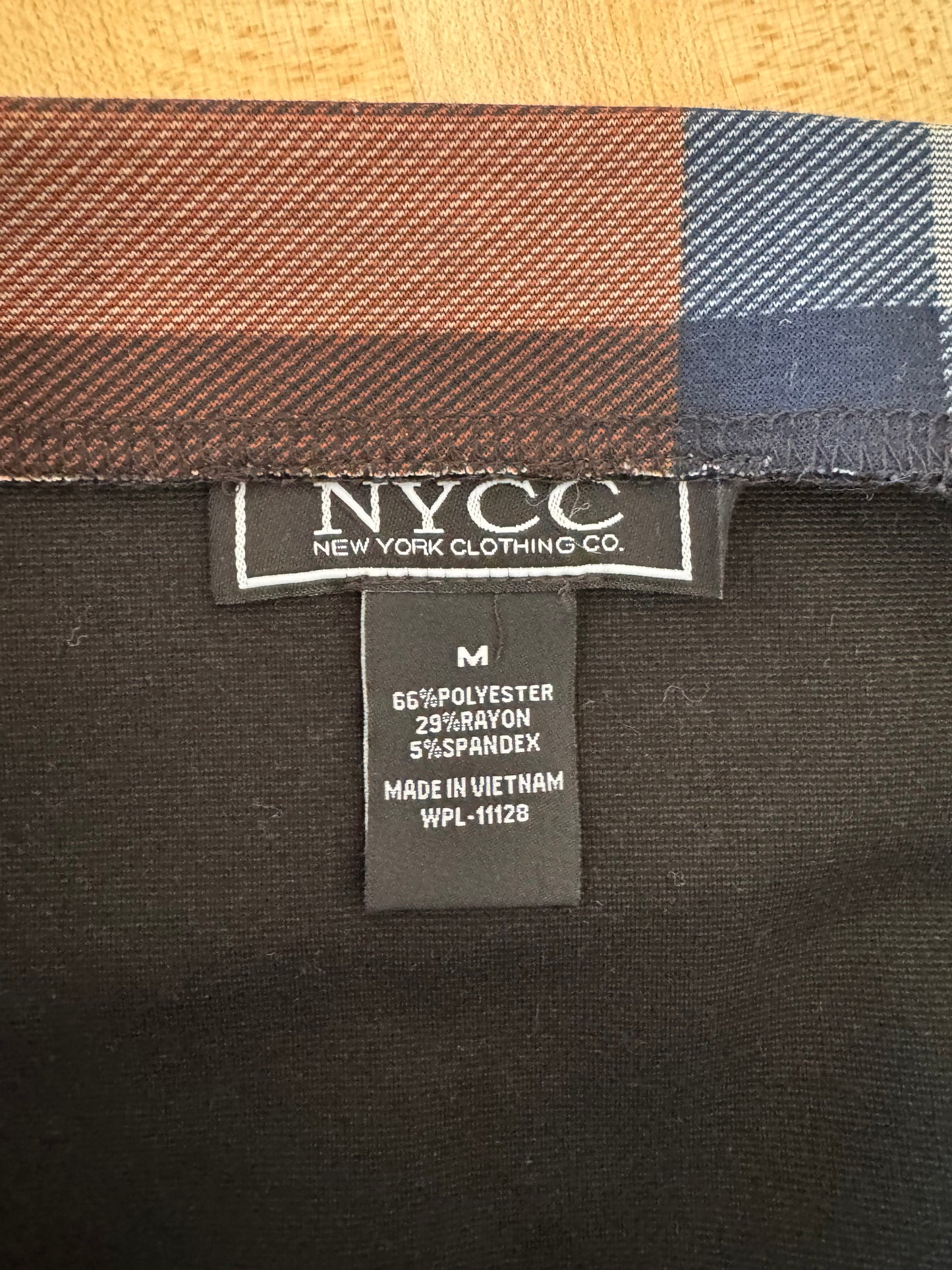 NYCC Rust Plaid Pencil Skirt