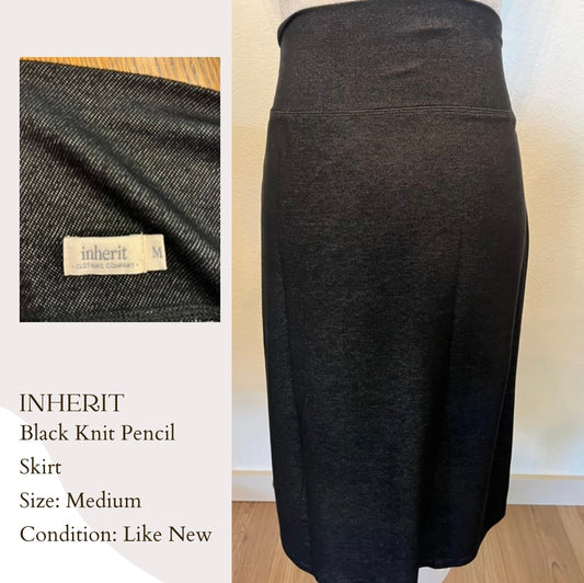 Inherit Black Knit Pencil Skirt