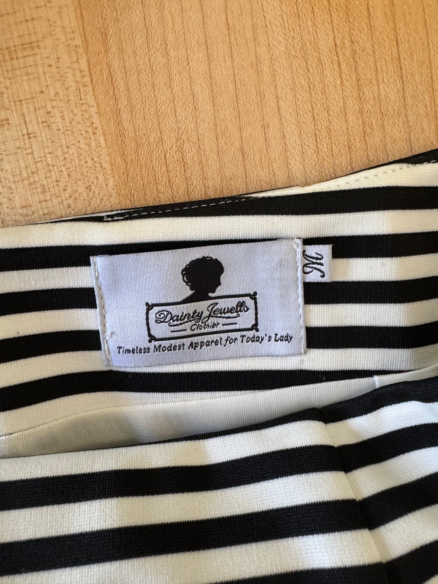 Dainty Jewells Black and White Stripe Pencil Skirt