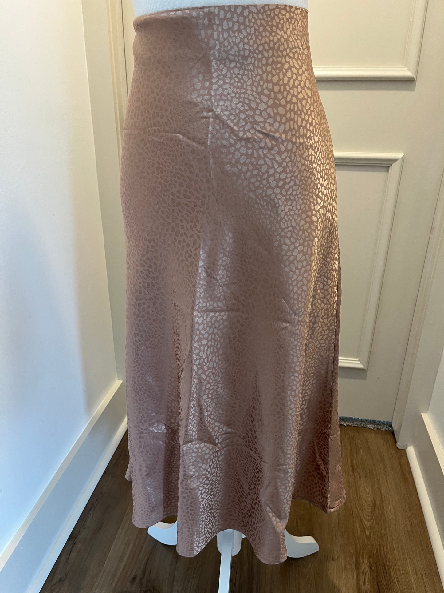 Shein Blush Satin Slip Skirt