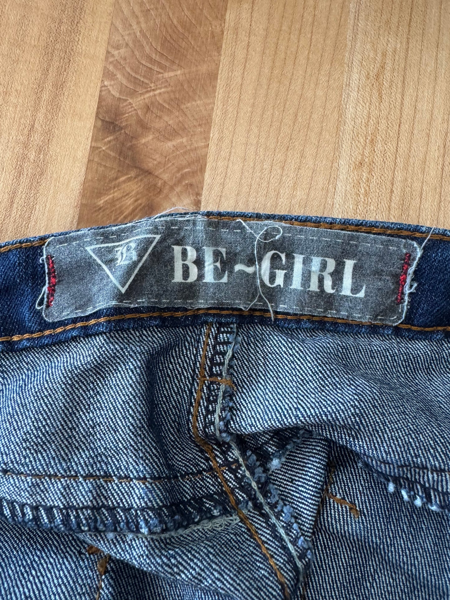 Be Girl Dark Blue Denim Skirt With Sequin Pocket