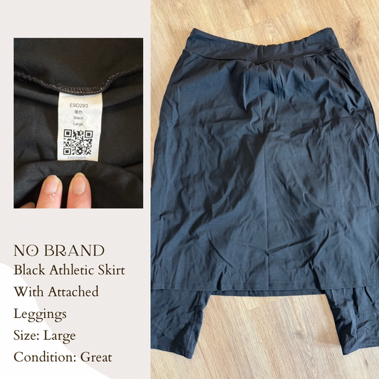 No Brand Black Athletic Skirt With Attached Leggings