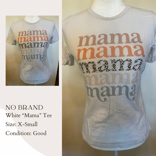No Brand White “Mama” Tee