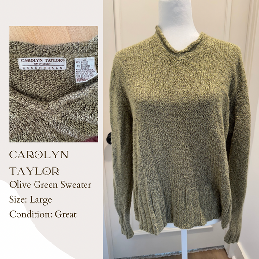 Carolyn Taylor Olive Green Sweater