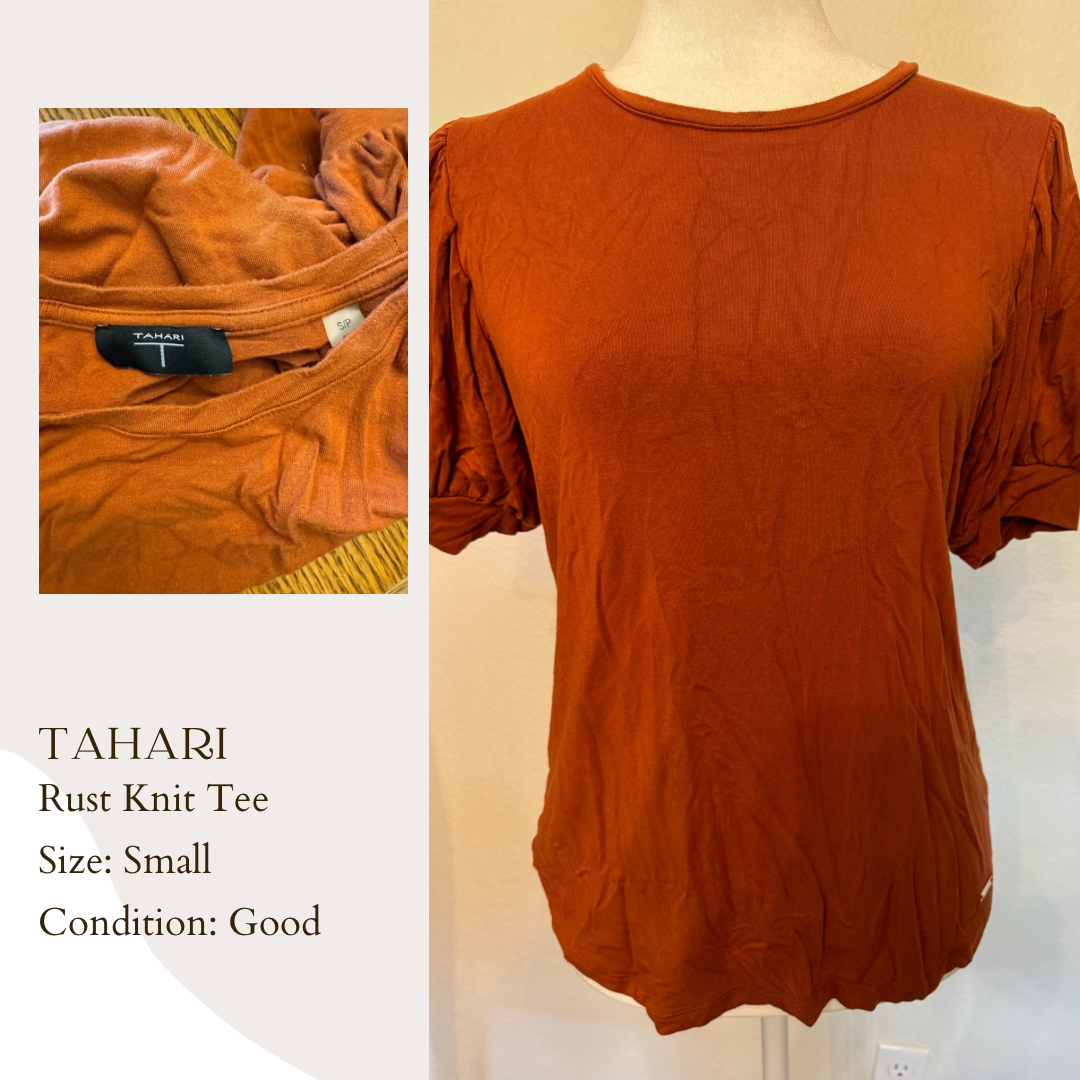 Tahari Rust Knit Tee