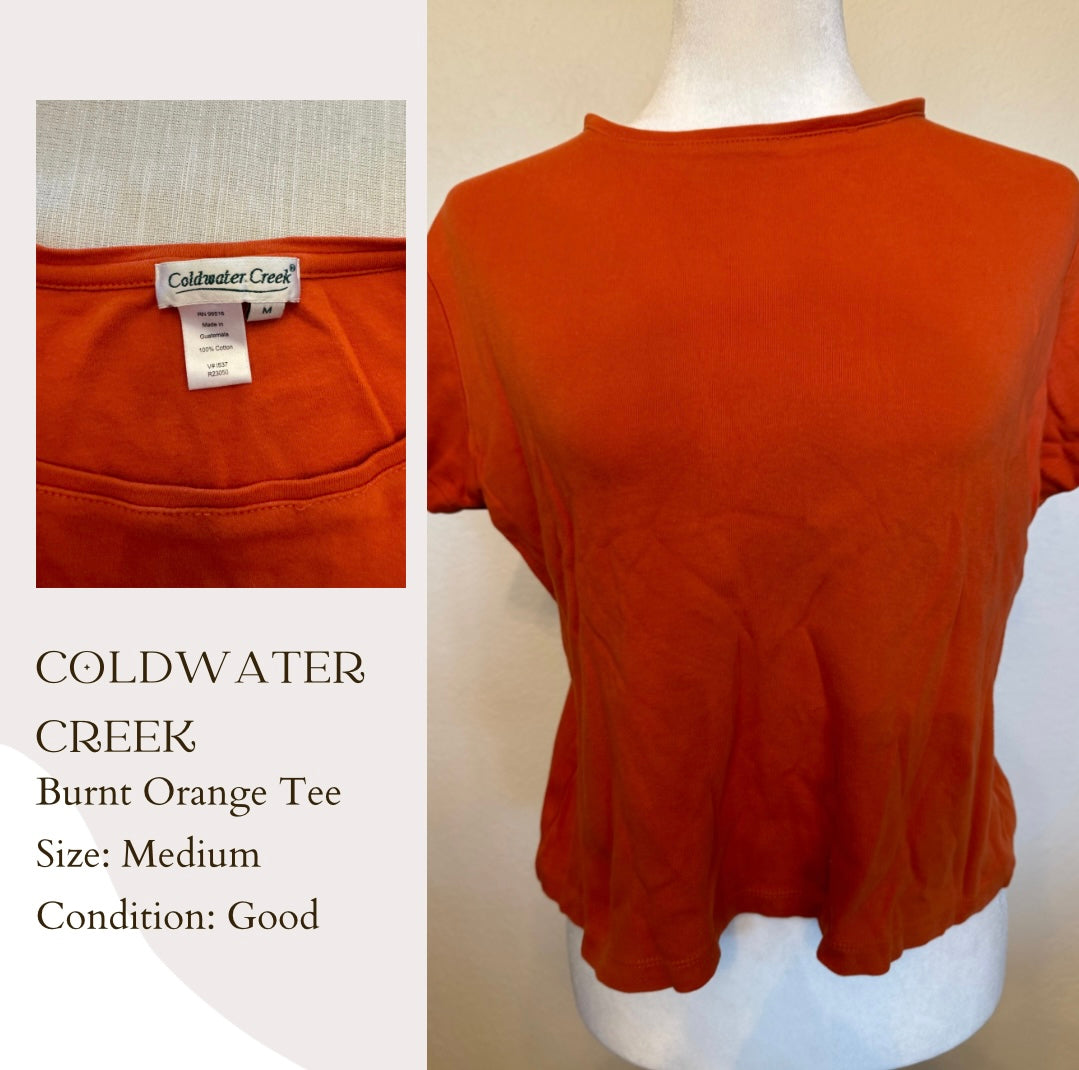 Coldwater Creek Burnt Orange Tee