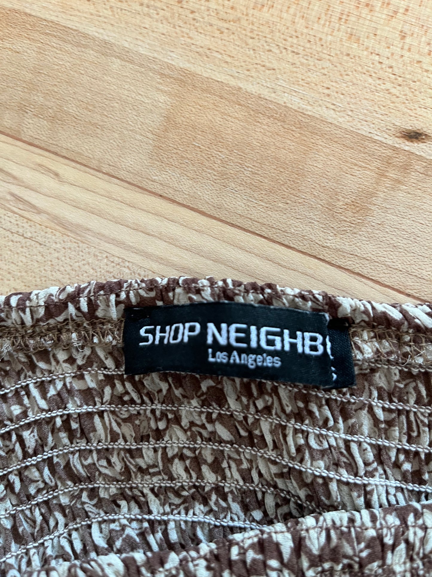 Shop Neighbor Brown Floral Maxi Dress With Ruched Bodice