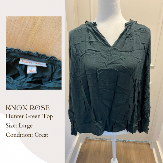 Knox Rose Hunter Green Top