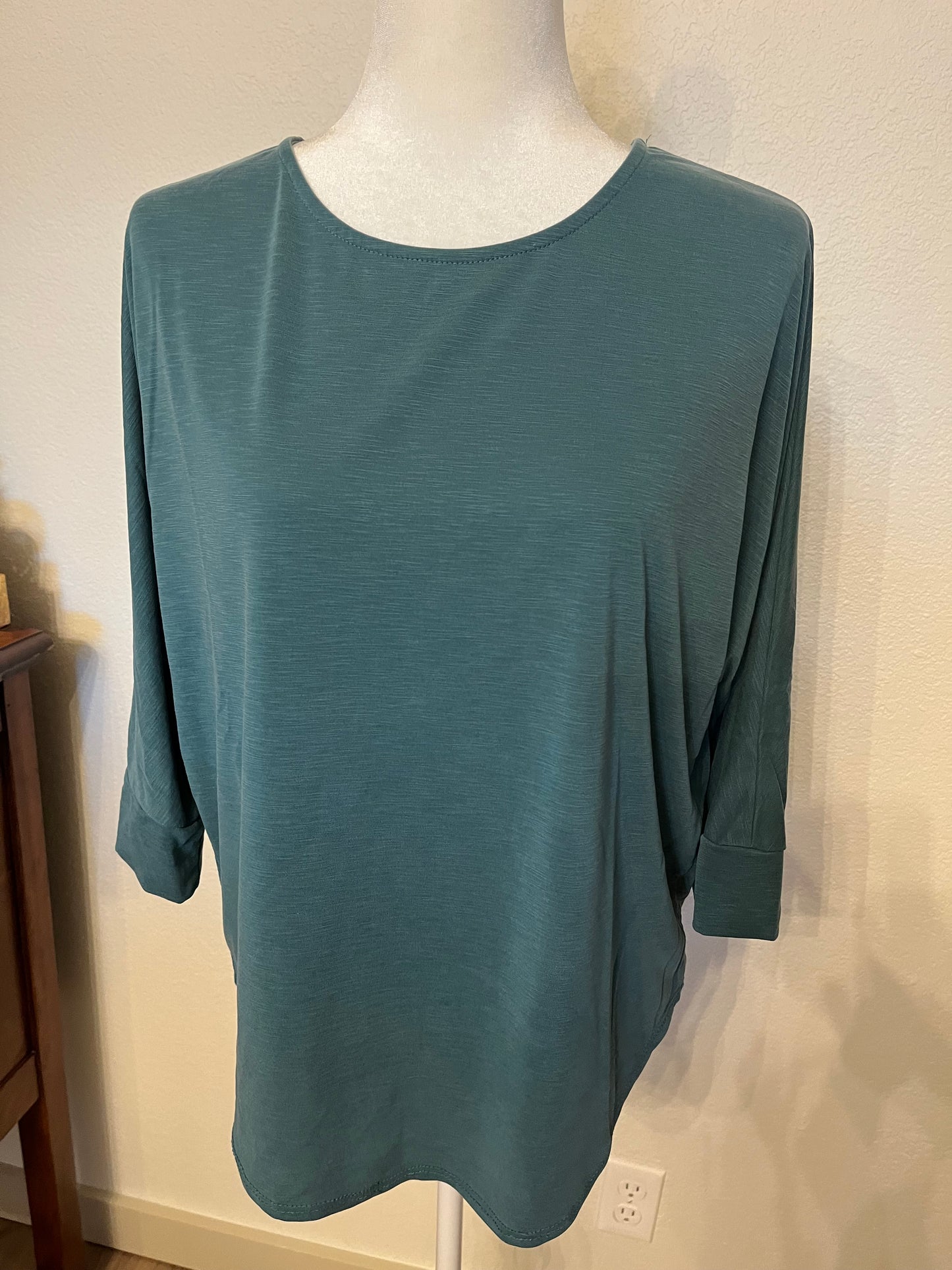 Green Envelope Teal Knit Top