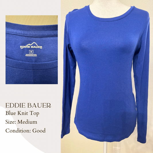 Eddie Bauer Blue Knit Top