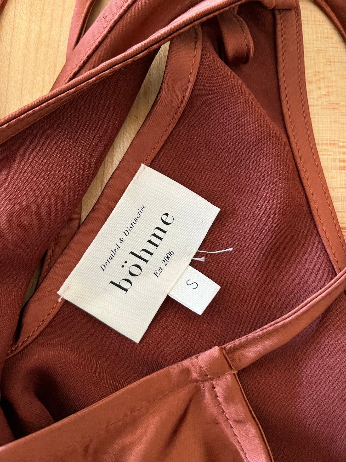 Bohme Rust Satin Slip Dress