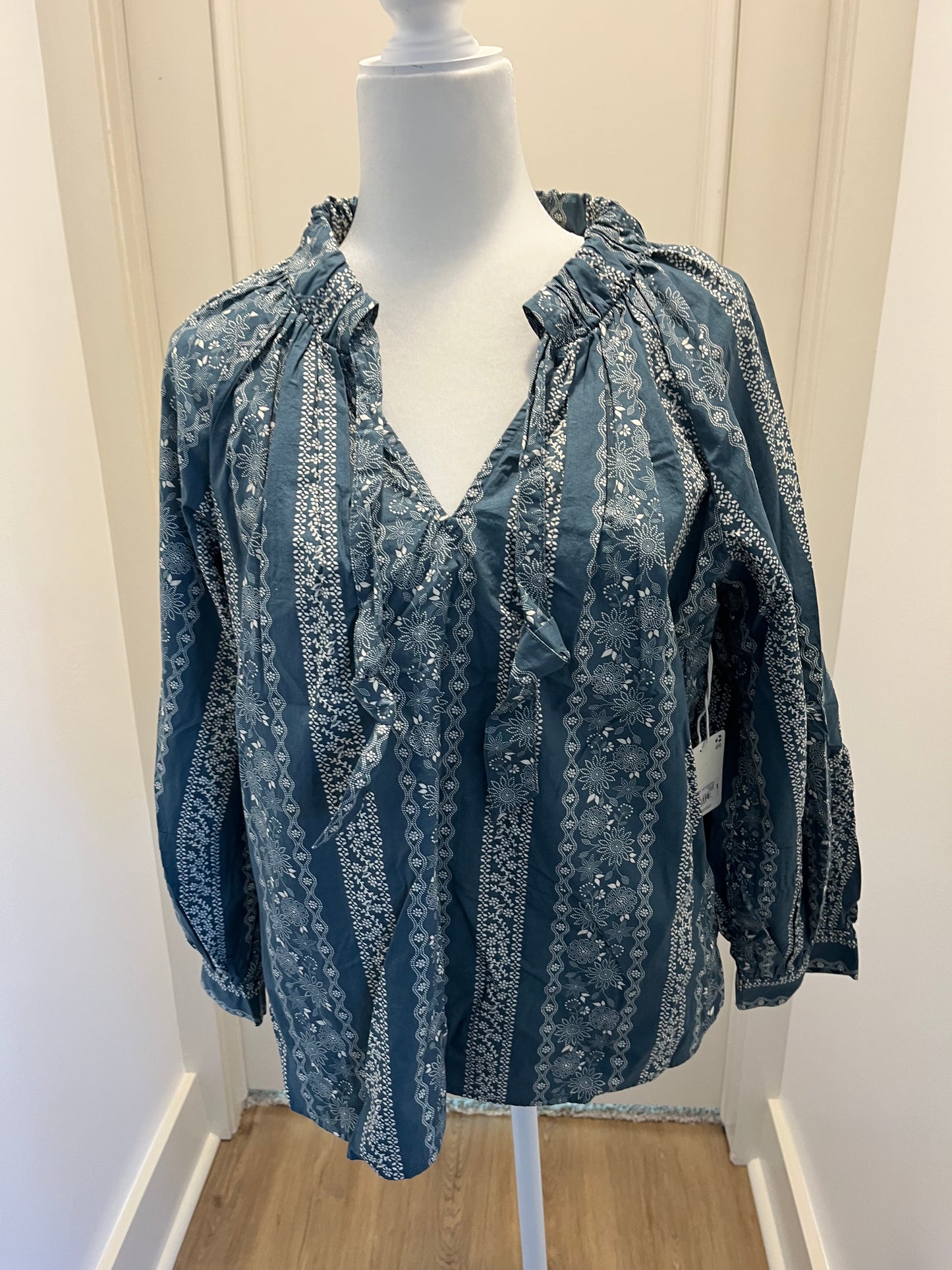 A.N.A. Blue Floral Print Top