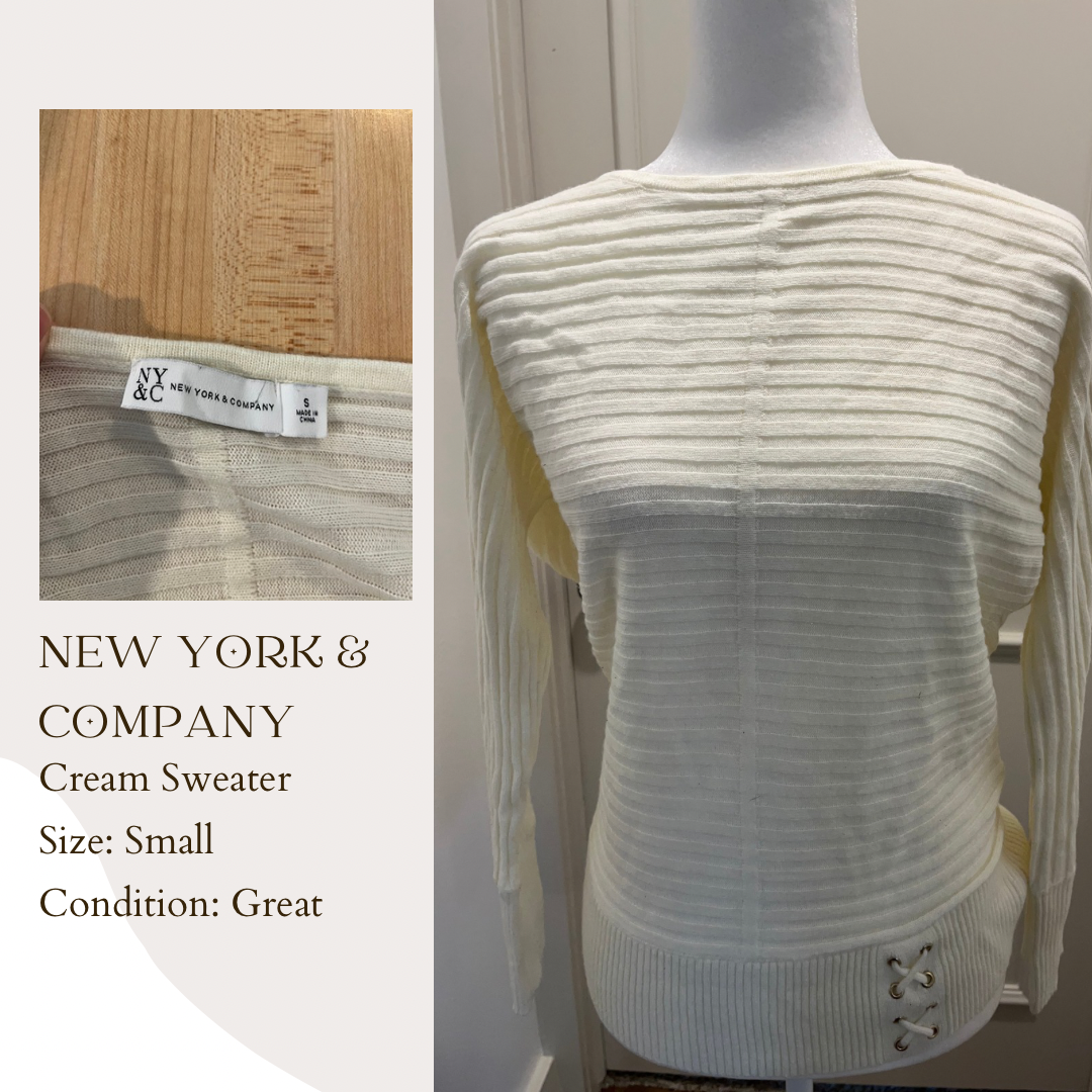 New York & Company Cream Sweater