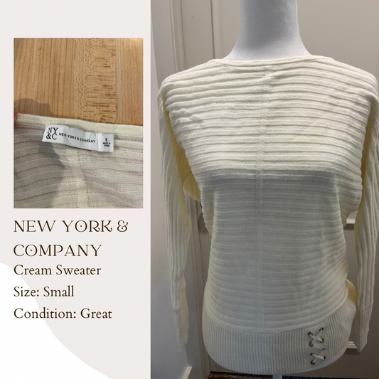 New York & Company Cream Sweater
