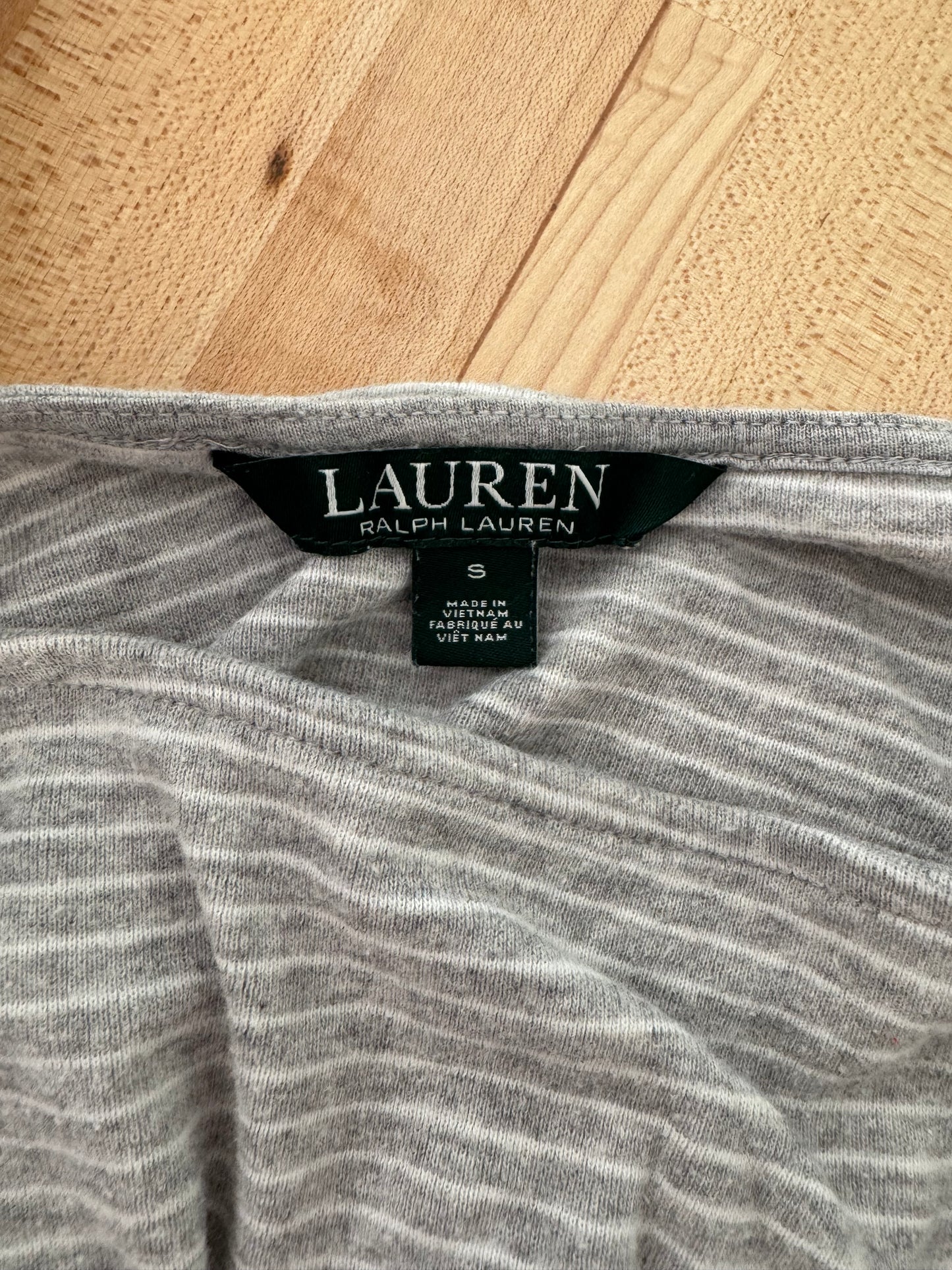 Ralph Lauren Gray Stripe Knit Top