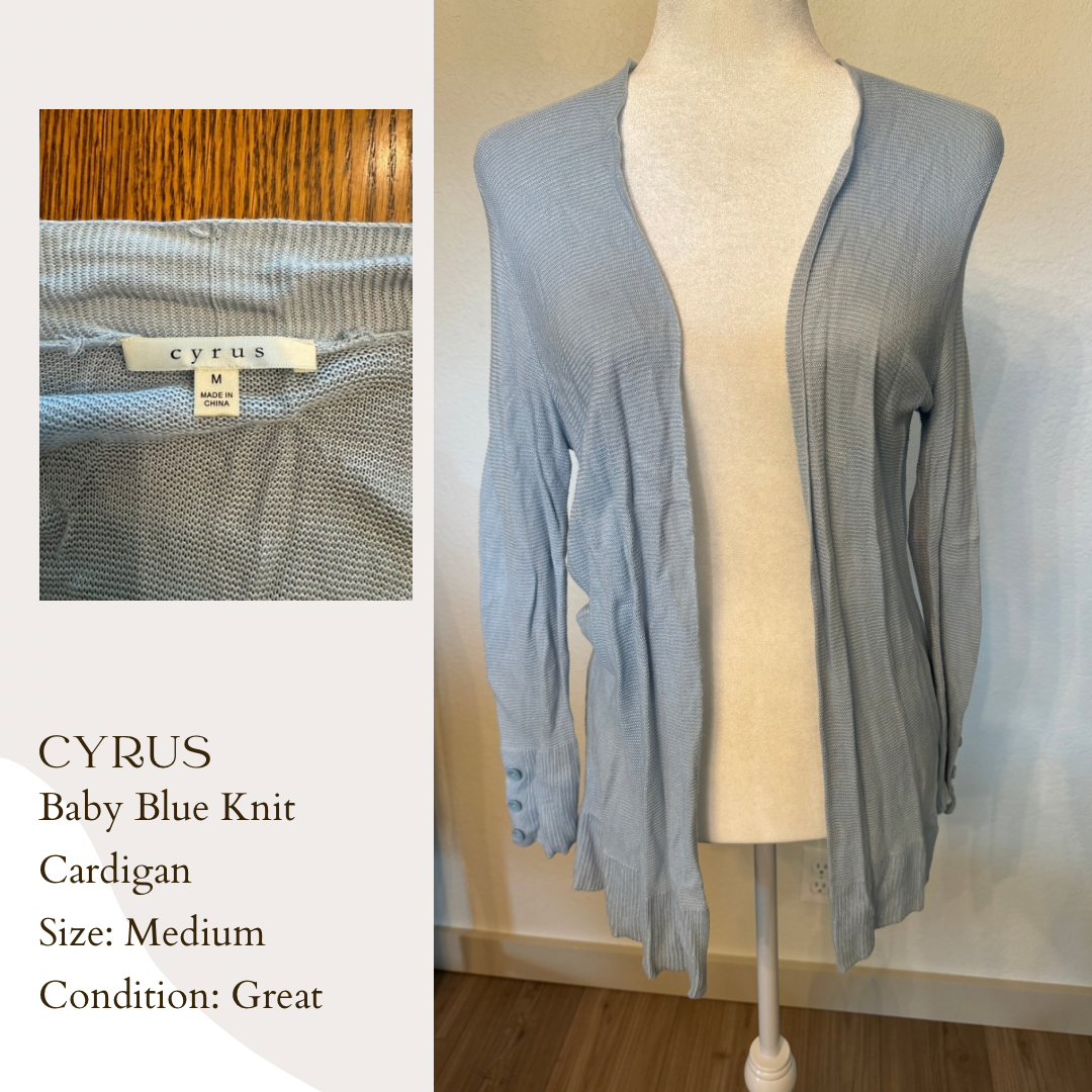 Cyrus Baby Blue Knit Cardigan