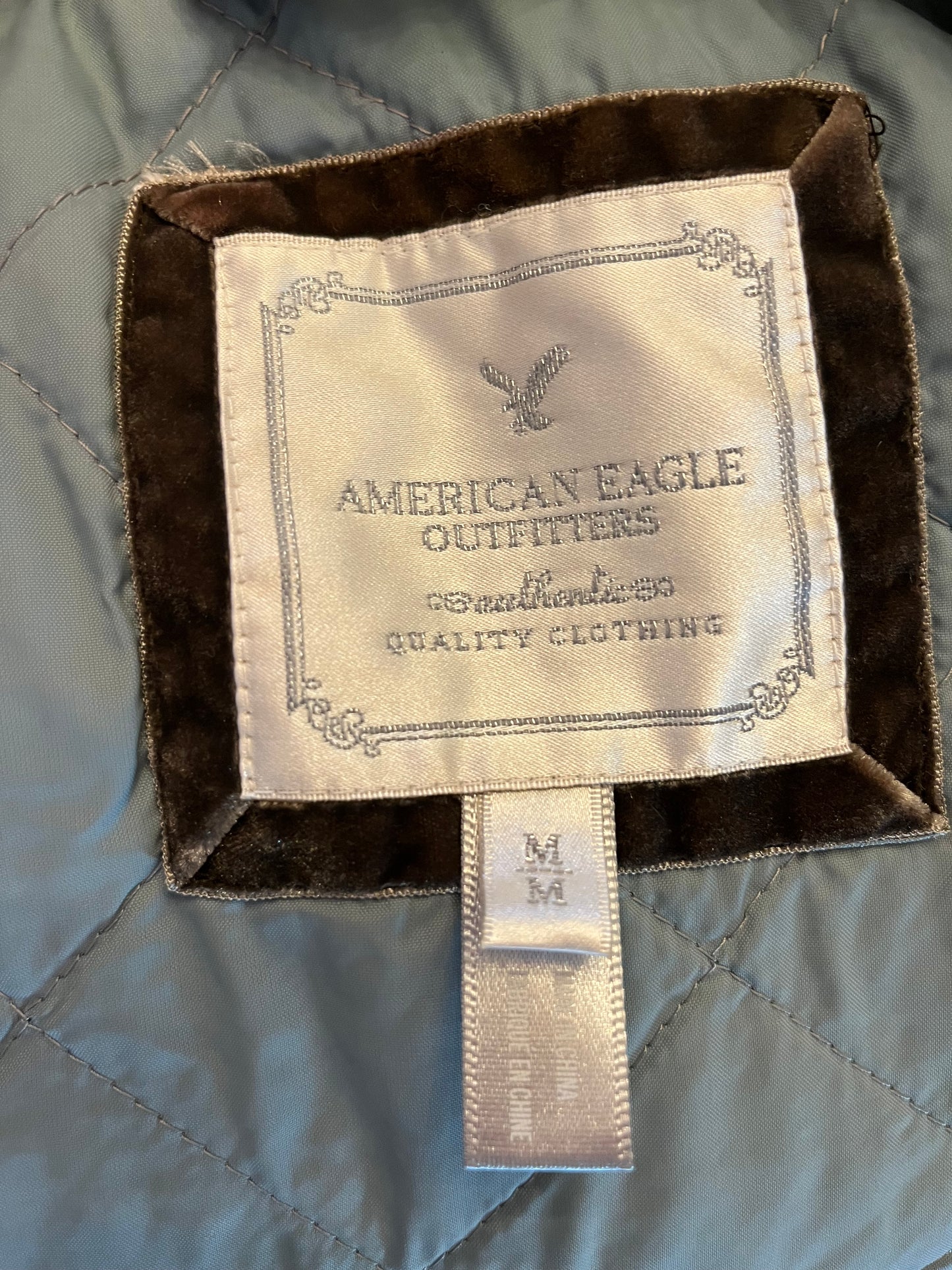 American Eagle Olive Puffer Vest