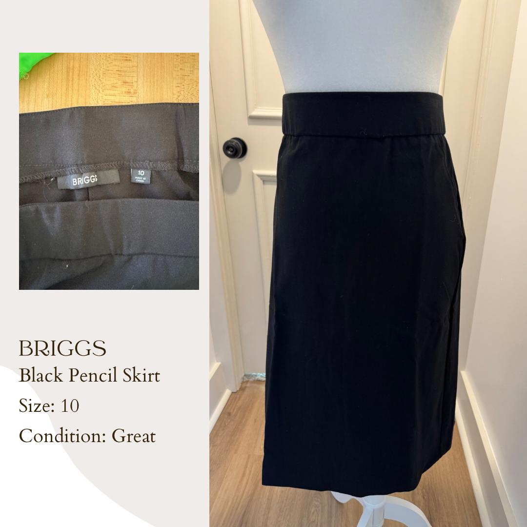 Briggs Black Pencil Skirt