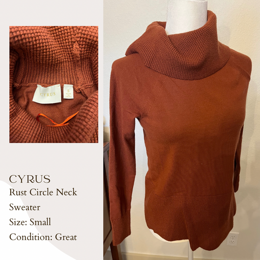 Cyrus Rust Circle Neck Sweater