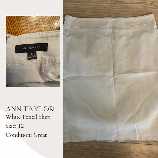 Ann Taylor White Pencil Skirt