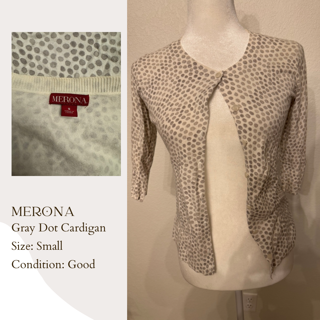 Merona Gray Dot Cardigan