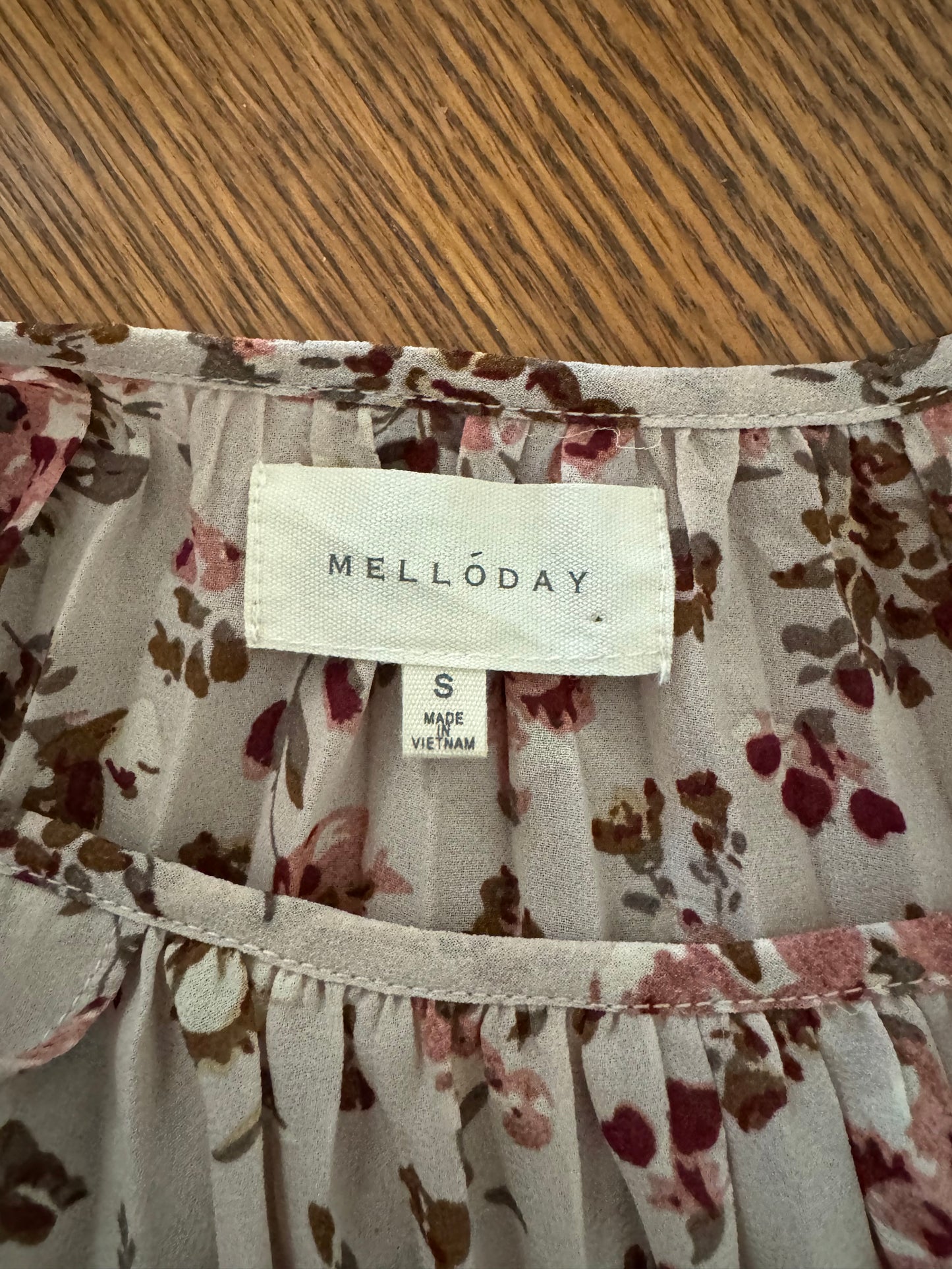 Melloday Dusty Rose and Burgundy Floral Top