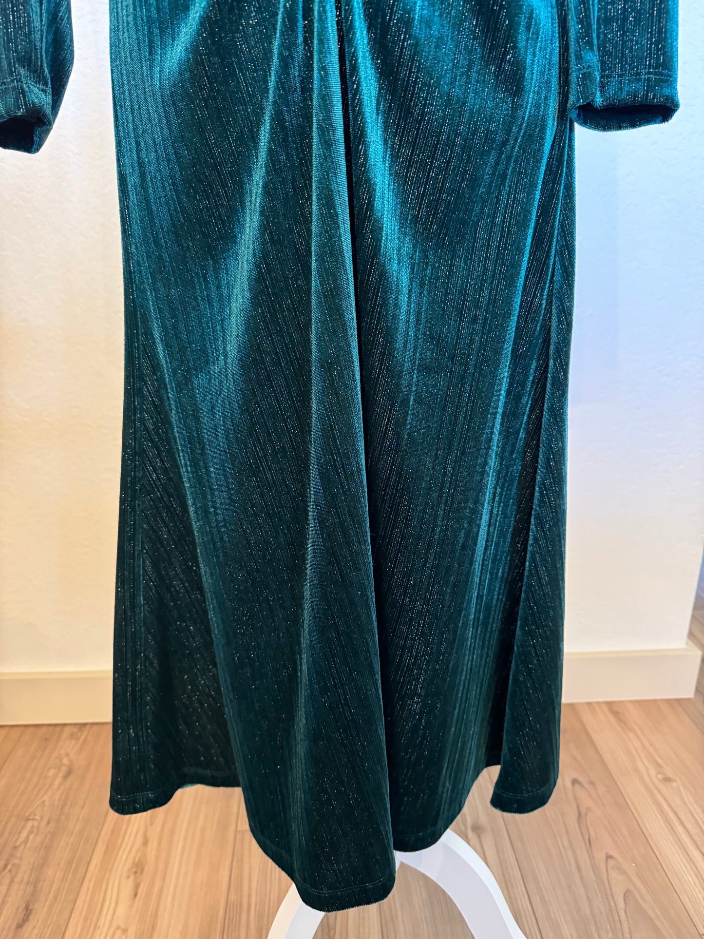 Maggy London Green Velvet Maxi Dress