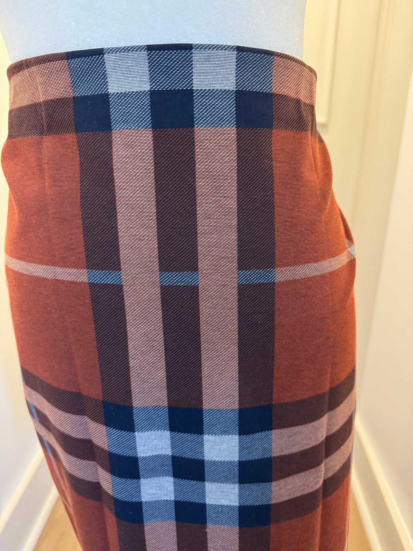 NYCC Rust Plaid Pencil Skirt